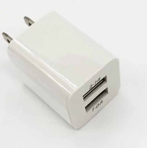 (Qty: 100) Dual USB Wall Chargers - Smartphone iPad Tablet 2.1A/1.0A