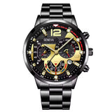 Mens Quartz Watches Luxury Style Stainless Steel Racing Watch