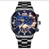 Mens Quartz Watches Luxury Style Stainless Steel Racing Watch