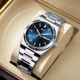 Mens Quartz Watches Luxury Style Stainless Steel Racing Watch
