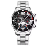Mens Quartz Watches Luxury Style Stainless Steel Racing Watch