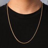 200 PCS - 18K Gold Plated Rope Chain Necklace 18-24 Inch