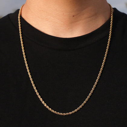 200 PCS - 18K Gold Plated Rope Chain Necklace 18-24 Inch