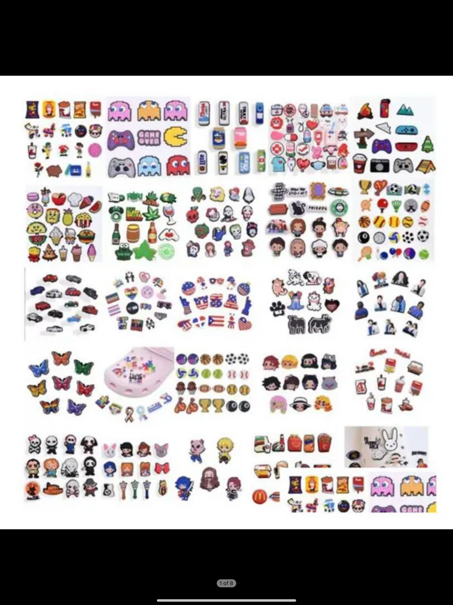 1000 - New Huge Assortment of Crocs Charms Cartoons Teams & More