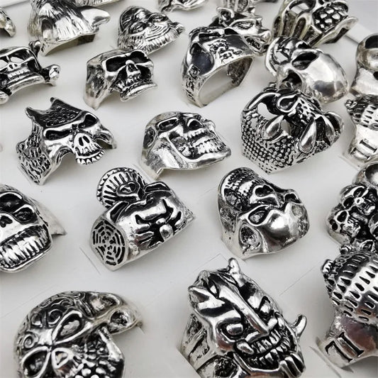 120 Rings - New Men and Women Biker / Punk / Gothic Rings - Many Assorted Styles