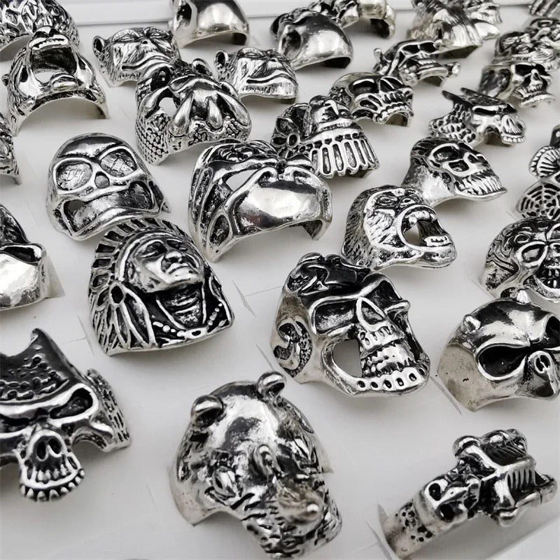 120 Rings - New Men and Women Biker / Punk / Gothic Rings - Many Assorted Styles