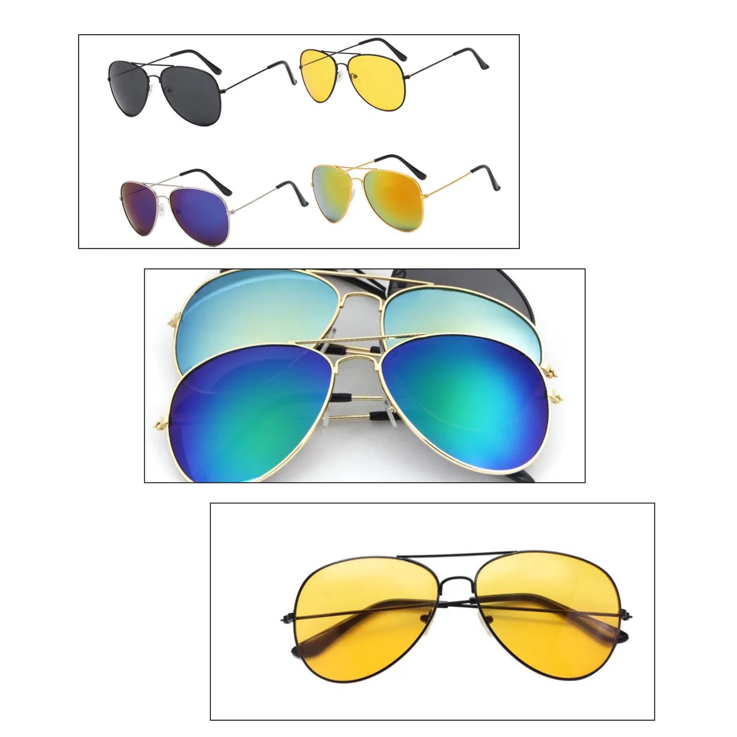 200 Pairs - Aviator Sunglasses for Men and Women - UV400