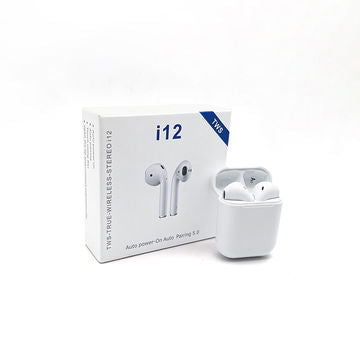 25 Sets - New i12 Bluetooth Wireless Earbuds White 5.0