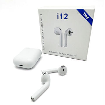 25 Sets - New i12 Bluetooth Wireless Earbuds White 5.0