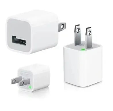 (100 Pcs) High Quality USB Wall Charger Plug 5V 1A White