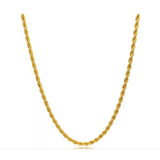 200 PCS - 18K Gold Plated Rope Chain Necklace 18-24 Inch