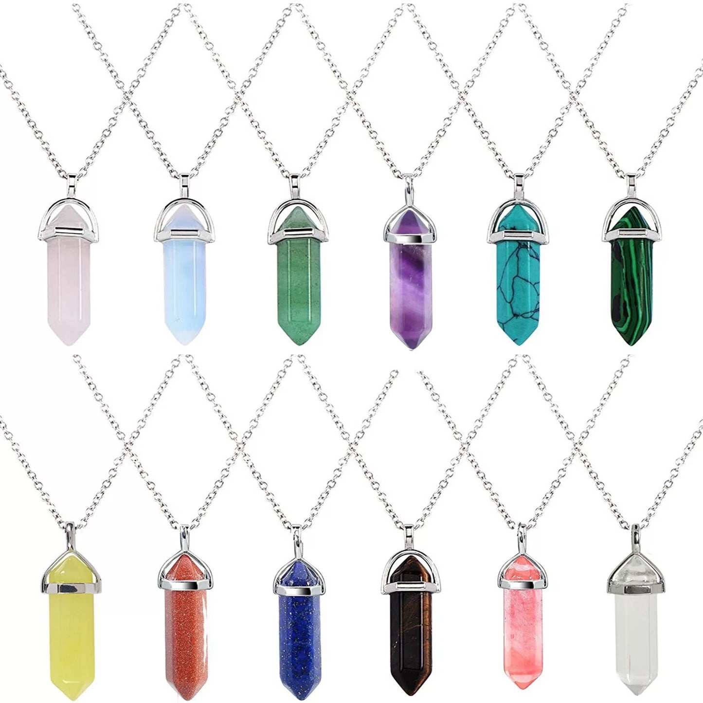 200 New Gemstone Pendant & Stainless Steel Necklaces