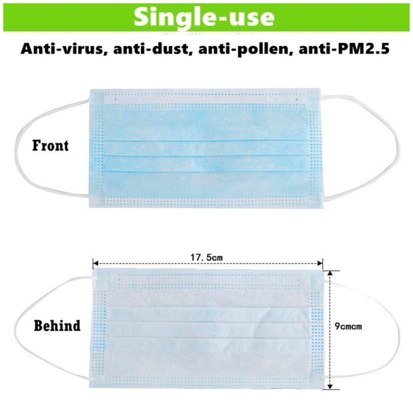 (100 pcs) 3 Layer Covid 19 Anti virus Mask “In Stock Now”