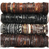 (Qty: 100)  Trendy Unisex Leather Bracelets Adjustable Size - Retail $1299